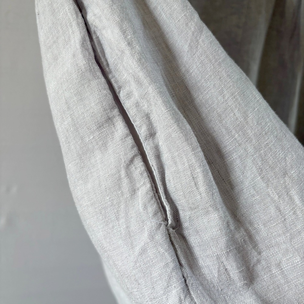 Ralston 100% Linen Tunic Top Grey Long Sleeve High Low Button Front Womens M/L - Picture 9 of 11